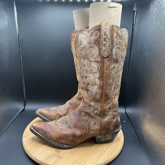 Justin Puma Western Cowgirl Boots Womens Size 8.5 B L2703 Tan - Picture 1 of 8